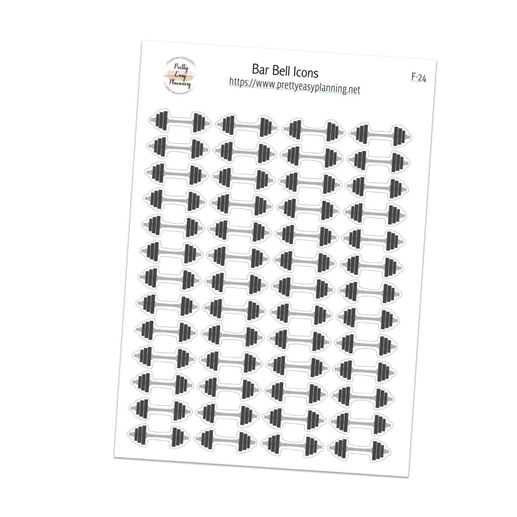 Barbell stickers to mark new workout habits