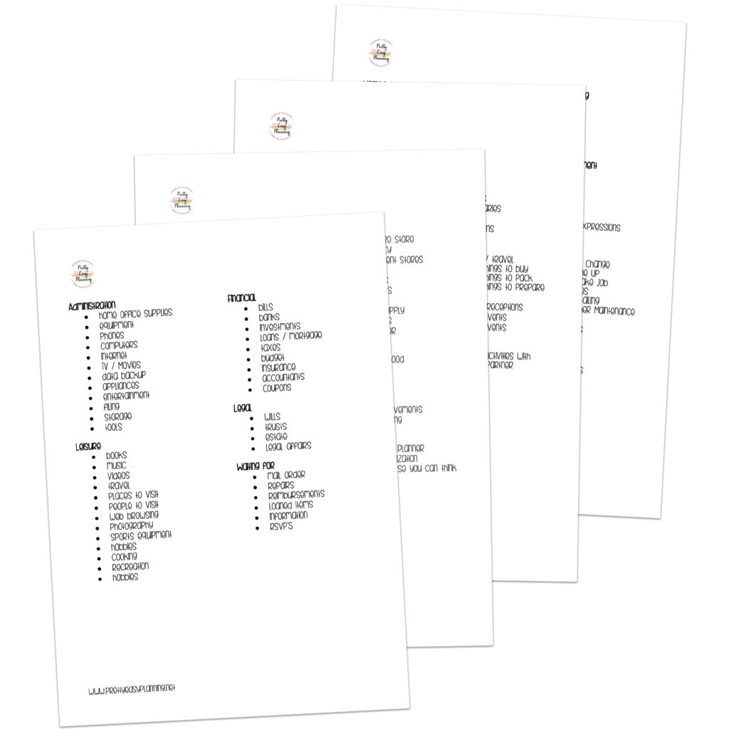Brain Dump Trigger List
