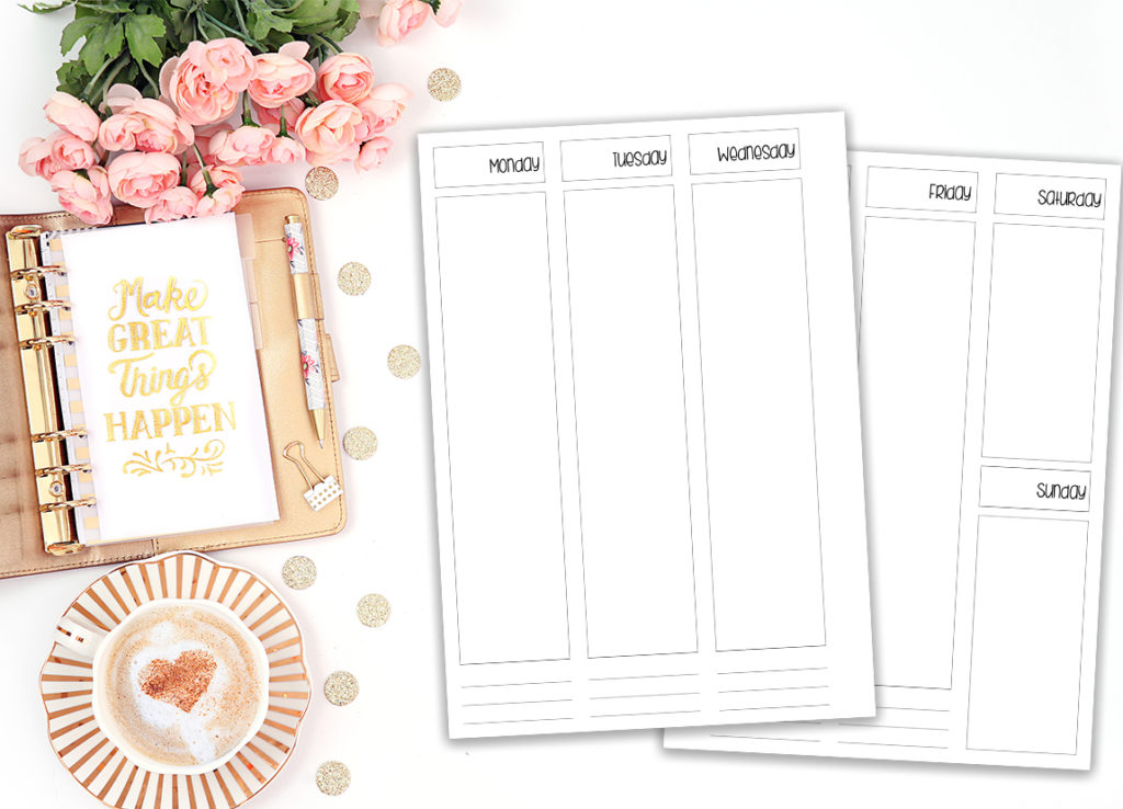 A5 weekly printable