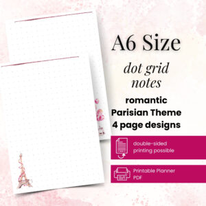 A6 Rings Dot Grid Notes Pages Paris