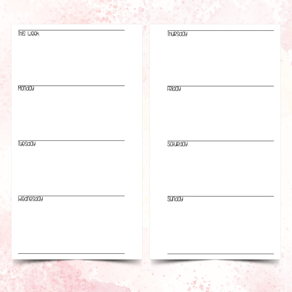 Personal Weekly Undated Horizontal WO2P - Image 2